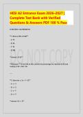 HESI A2 Entrance Exam 2026&ndash;2027 &vert;&NewLine;Complete Test Bank with Verified&NewLine;Questions & Answers PDF 100 &percnt; Pass