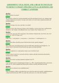 ASSESSMENT&comma; VITAL SIGNS&comma; AND A HEAD TO TOE EXAM&NewLine;TO DETECT CONGEN UPDATED ACTUAL QUESTIONS AND&NewLine;CORRECT ANSWERS&NewLine;