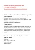 COLORADO MENTAL HEALTH JURISPRUDENCE EXAM&NewLine;PRACTICE TEST BANK 2026&sol;2027&NewLine;200 QUESTIONS WITH VERIFIED ANSWERS AND RATIONALES&NewLine;