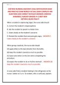 CERTIFIED NURSING ASSISTANT &lpar;CNA&rpar; CERTIFICATION EXAM &NewLine;AND PRACTICE EXAM NEWEST ACTUAL EXAM COMPLETE 400 &NewLine;QUESTIONS AND CORRECT DETAILED ANSWERS &lpar;VERIFIED &NewLine;ANSWERS&rpar; &vert;ALREADY GRADED A&plus;&vert;&vert;BEST NEW &NewLine;EDITION&vert;&vert;QUICK PASS&excl;&excl;&excl;