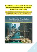 Real Estate Principles&colon; A Value Approach&comma; 7th Edition &vert; Comprehensive Test Bank&semi; Complete Exam Questions & Answers &colon; Full Study & Assessment Resource