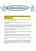 ARM 400 ACTUAL STUDY GUIDE QUESTIONS AND ANSWERS SET A&period;pdf