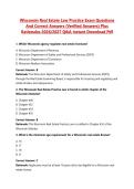 Wisconsin Real Estate Law Practice Exam Questions And Correct Answers 