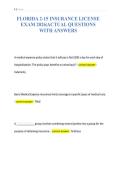 FLORIDA 2-15 INSURANCE LICENSE&NewLine;EXAM 2026&vert;ACTUAL QUESTIONS&NewLine;WITH ANSWERS