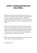 ASTRO 1 EXAM QUESTIONS WITH&NewLine;SOLUTIONS &plus;