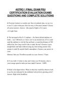 ASTRO 1 FINAL EXAM PSU&NewLine;CERTIFICATION EVALUATION EXAMS&NewLine;QUESTIONS AND COMPLETE SOLUTIONS
