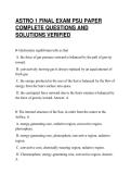 ASTRO 1 FINAL EXAM PSU PAPER&NewLine;COMPLETE QUESTIONS AND&NewLine;SOLUTIONS VERIFIED