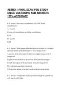 ASTRO 1 FINAL EXAM PSU STUDY&NewLine;GUIDE QUESTIONS AND ANSWERS&NewLine;100&percnt; ACCURATE