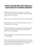 ASTRO 7N EXAM PREP TEST BANK FULL&NewLine;QUESTIONS WITH VERIFIED ANSWERS