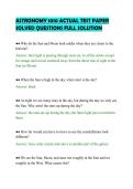 ASTRONOMY 1010 ACTUAL TEST PAPER&NewLine;SOLVED QUESTIONS FULL SOLUTION