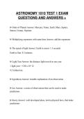 ASTRONOMY 1010 TEST 1 EXAM&NewLine;QUESTIONS AND ANSWERS &plus;