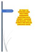 ATI TEAS 7 &lpar;4 &NewLine;VERSIONS&rpar; &vert;2026 &NewLine;PROCTORED &NewLine;ASSESSMENT &NewLine;QUESTIONS WITH &NewLine;CORRECT ANSWERS &NewLine;FOR READING&comma; MATH&comma; &NewLine;SCIENCE AND ENGLISH &NewLine;LANGUAGE USAGE&period;
