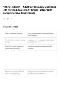 NR576 Midterm &ndash; Adult Gerontology Questions with Verified Answers A&plus; Grade &vert; 2026&sol;2027 Comprehensive Study Guide