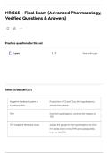 NR 565 &ndash; Final Exam &lpar;Advanced Pharmacology&comma; Verified Questions & Answers&rpar;