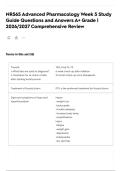 NR565 Advanced Pharmacology Week 5 Study Guide Questions and Answers A&plus; Grade &vert; 2026&sol;2027 Comprehensive Review