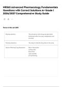 NR565 Advanced Pharmacology Fundamentals Questions with Correct Solutions A&plus; Grade &vert; 2026&sol;2027 Comprehensive Study Guide