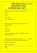 BMS 300 EXAM 4 &NewLine;QUESTIONS AND &NewLine;ANSWERS 2026 - 2027 