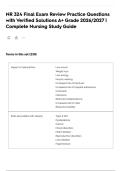 NR 324 Final Exam Review Practice Questions with Verified Solutions A&plus; Grade 2026&sol;2027 &vert; Complete Nursing Study Guide