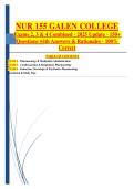 NUR 155 Galen College Exams 2&comma; 3 & 4 &vert; 150&plus; Practice Questions&comma; Answers & Rationales &vert; 2025 Study Guide
