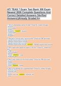 ATI TEAS 7 Exam Test Bank 300 Questions and Correct Detailed Answers 2026&comma; Complete Exam Preparation Guide