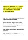 USCG EPME SWE EXAM WITH CORRECT &NewLine;ACTUAL QUESTIONS AND CORRECTLY &NewLine;WELL DEFINED ANSWERS LATEST &NewLine;ALREADY GRADED A&plus; 