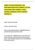 JERSEY COLLEGE MEDSURG 1 RN &NewLine;MIDTERM EXAM WITH CORRECT ACTUAL &NewLine;QUESTIONS AND CORRECTLY WELL &NewLine;DEFINED ANSWERS LATEST ALREADY &NewLine;GRADED A&plus; 
