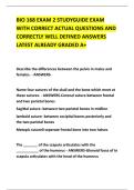 BIO 168 EXAM 2 STUDYGUIDE EXAM &NewLine;WITH CORRECT ACTUAL QUESTIONS AND &NewLine;CORRECTLY WELL DEFINED ANSWERS &NewLine;LATEST ALREADY GRADED A&plus;