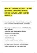 HCAD 301 EXAM WITH CORRECT ACTUAL &NewLine;QUESTIONS AND CORRECTLY WELL &NewLine;DEFINED ANSWERS LATEST ALREADY &NewLine;GRADED A&plus; 