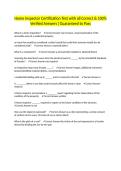 Home Inspector Certification Test with all Correct & 100&percnt; Verified Answers &vert;Guaranteed to Pass