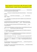 Home Inspector Florida Test Questions with all Correct & 100&percnt; Verified Answers &vert;Actual Complete Update &vert;Already Graded A&plus;