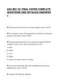 ASU BIO 181 FINAL PAPER COMPLETE&NewLine;QUESTIONS AND DETAILED ANSWERS&NewLine;&plus;
