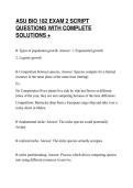 ASU BIO 182 EXAM 2 SCRIPT&NewLine;QUESTIONS WITH COMPLETE&NewLine;SOLUTIONS &plus;