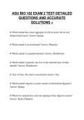 ASU BIO 182 EXAM 2 TEST DETAILED&NewLine;QUESTIONS AND ACCURATE&NewLine;SOLUTIONS &plus;