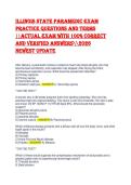 Illinois State Paramedic Exam Practice Questions 2026 &ndash; Comprehensive Questions&comma; Verified Answers & Detailed Explanations
