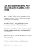 ASU BIO340 GENETICS EXAM PREP&NewLine;QUESTIONS AND ANSWERS STUDY&NewLine;GUIDE