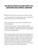 ASU BIO340 GENETICS EXAM SCRIPT FULL&NewLine;QUESTIONS AND CORRECT ANSWERS