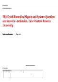 EBME 308 &vert; Biomedical Signals and Systems  &vert; Questions and answers &plus; rationales - Case Western Reserve University
