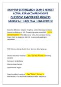AANP FNP CERTIFICATION EXAM &vert; NEWEST &NewLine;ACTUAL EXAM COMPREHENSIVE &NewLine;QUESTIONS AND VERIFIED ANSWERS &NewLine;GRADED A&plus; &vert; 100&percnt; PASS &vert; 2026 UPDATE&excl; 