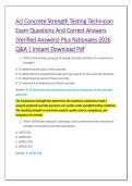 Aci Concrete Strength Testing Technician &NewLine;Exam Questions And Correct Answers &NewLine;&lpar;Verified Answers&rpar; Plus Rationales 2026 &NewLine;Q&A &vert; Instant Download Pdf 