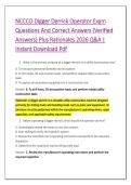 NCCCO Digger Derrick Operator Exam &NewLine;Questions And Correct Answers &lpar;Verified &NewLine;Answers&rpar; Plus Rationales 2026 Q&A &vert; &NewLine;Instant Download Pdf 