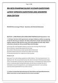 RN HESI PHARMACOLOGY V3 EXAM QUESTIONS &NewLine;LATEST VERSION QUESTIONS AND ANSWERS &NewLine;2026 EDITION