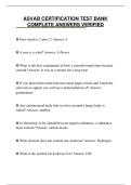 ASVAB CERTIFICATION TEST BANK&NewLine;COMPLETE ANSWERS VERIFIED