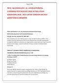PSYC 140 &lpar;MODULES 1&ndash;8&rpar; - DEVELOPMENTAL &NewLine;&lpar;LIFESPAN&rpar; PSYCHOLOGY 2026  ACTUAL EXAM &NewLine;QUESTIONS 2026 &ndash; 2027 LATEST VERSION SOLVED &NewLine;QUESTIONS & ANSWERS