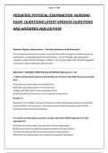 PEDIATRIC PHYSICAL EXAMINATION  NURSING &NewLine;EXAM  QUESTIONS LATEST VERSION QUESTIONS &NewLine;AND ANSWERS 2026 EDITION
