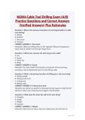NGWA Cable Tool Drilling Exam &lpar;A&sol;B&rpar; &NewLine;Practice Questions and Correct Answers &NewLine;&lpar;Verified Answers&rpar; Plus Rationales