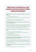 NGWA Cable Tool Drilling Exam &lpar;A&sol;B&rpar; &NewLine;Questions and Correct Answers &lpar;Verified &NewLine;Answers&rpar; Plus Rationales