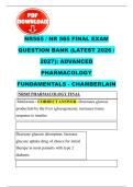NR 565 Final Exam &ndash; Adv Pharmacology Fundamentals &ndash; &lpar;2026&rpar; Actual Questions & Answers &lpar;Chamberlain&rpar; 100&percnt; Guarantee Pass&NewLine;