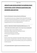 GROWTH AND DEVELOPMENT IN NURSING EXAM  &NewLine;QUESTIONS LATEST VERSION QUESTIONS AND &NewLine;ANSWERS 2026 EDITION