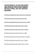 ASVAB MODULE VALIDATION SHEET&NewLine;AND PRECISE EXECUTION PRIMARY&NewLine;INSTRUCTIONAL AID FOR VERIFIED&NewLine;SUCCESS