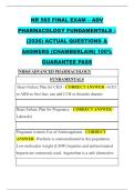 NR 565 FINAL EXAM &ndash; ADV &NewLine;PHARMACOLOGY FUNDAMENTALS &ndash; &NewLine;&lpar;2026&rpar; ACTUAL QUESTIONS & &NewLine;ANSWERS &lpar;CHAMBERLAIN&rpar; 100&percnt; &NewLine;GUARANTEE PASS